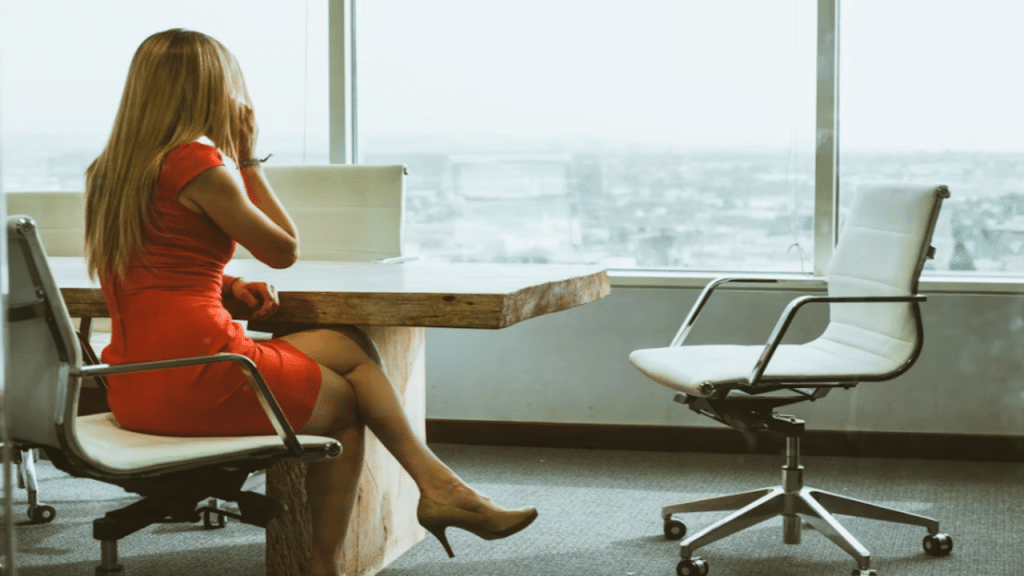 A woman busy at work