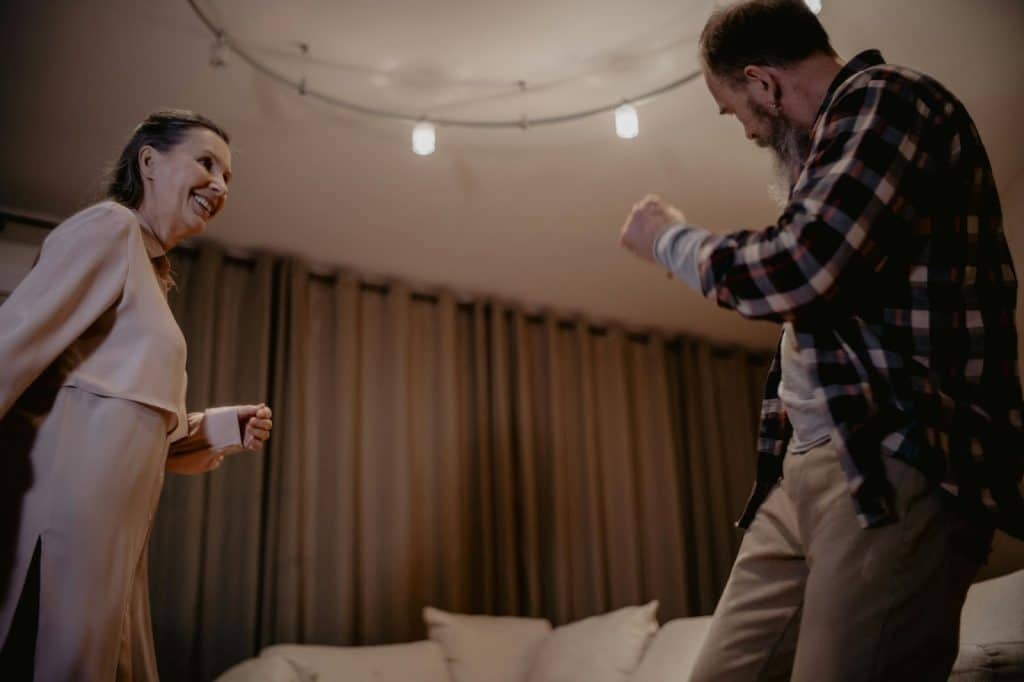 A man and woman dancing