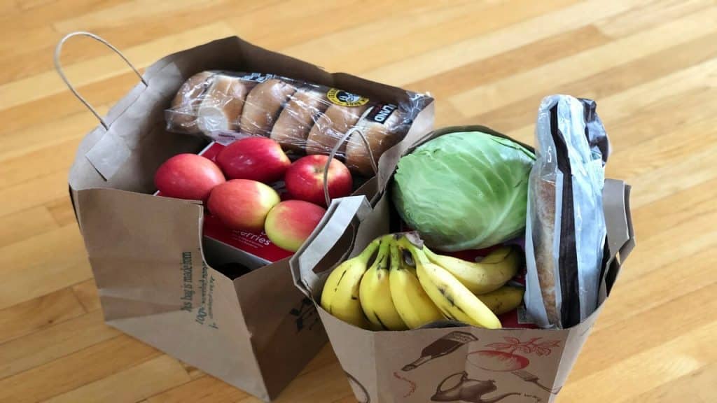 Groceries on the floor