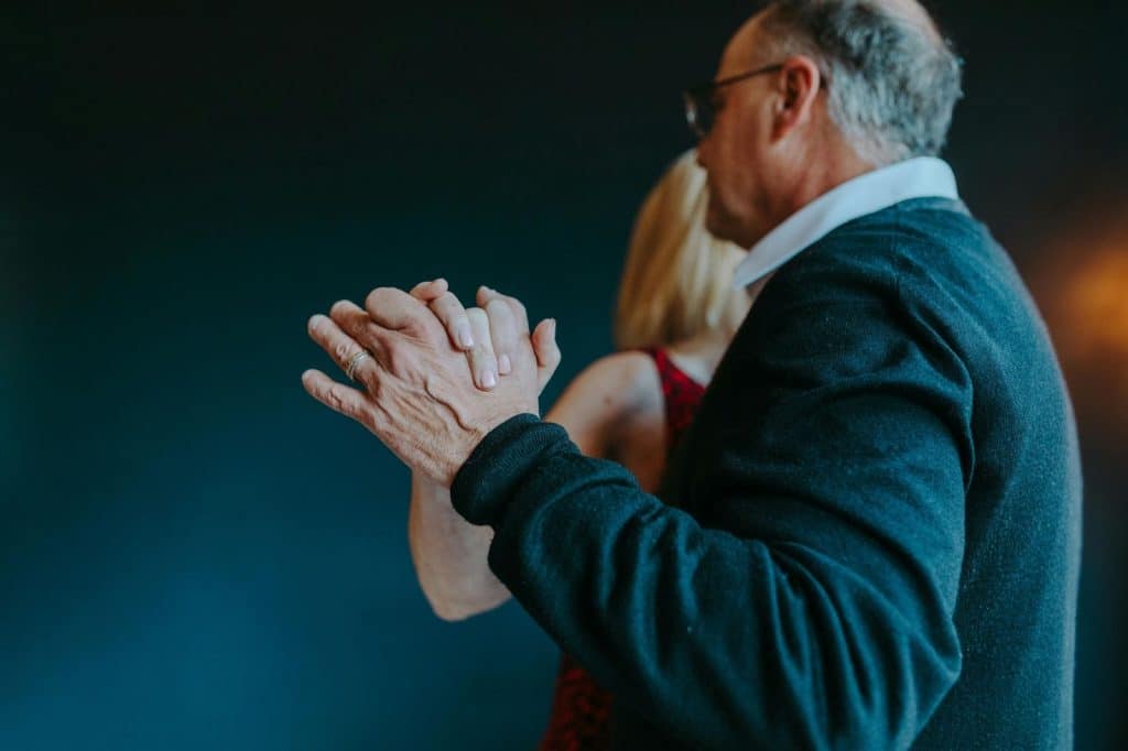 A man and woman dancing