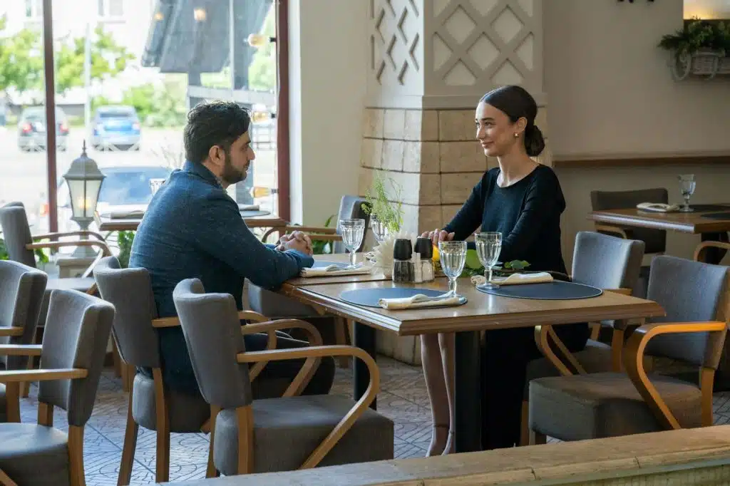 A man and woman at the restaurant