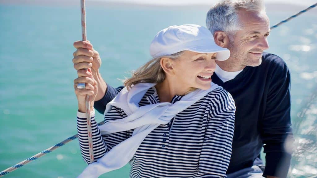 An older couple on a boat