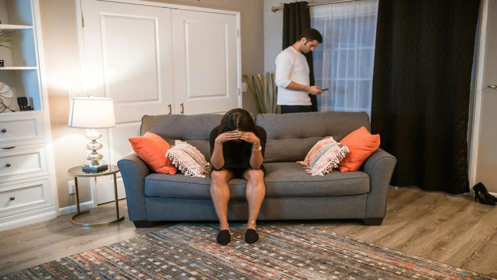 A couple stonewalling after an argument