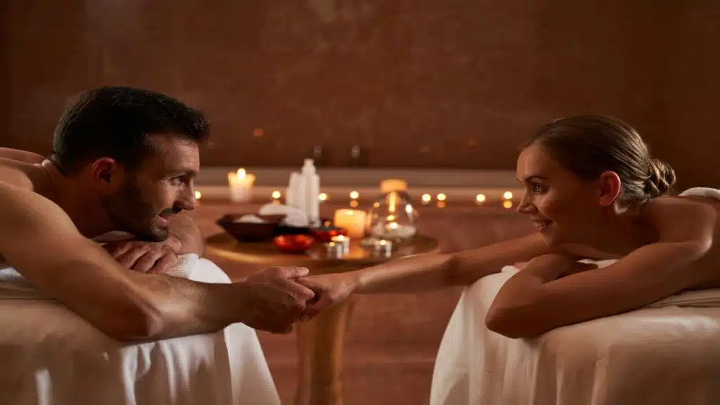 A couple getting a massage together