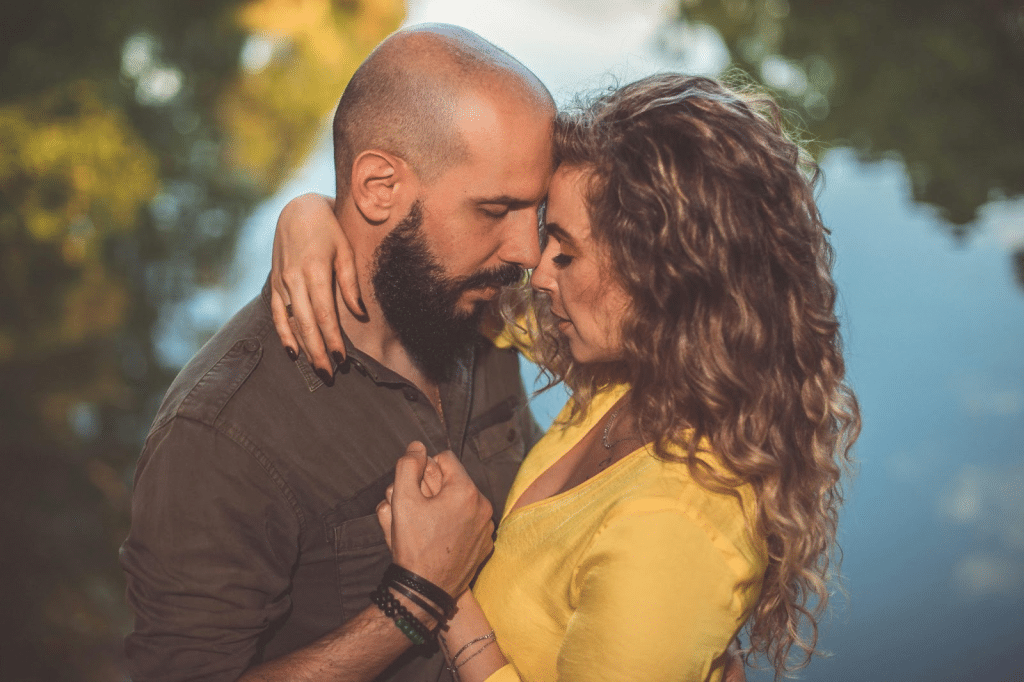 A man and woman forgiving each other