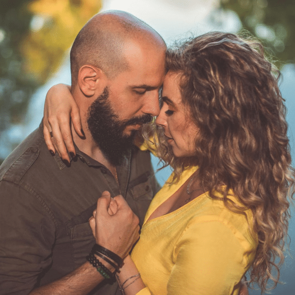 A man and woman forgiving each other