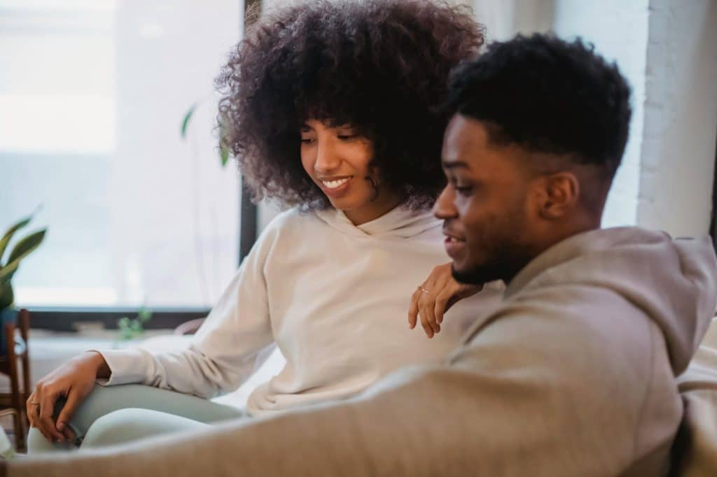 A man and woman happy together
