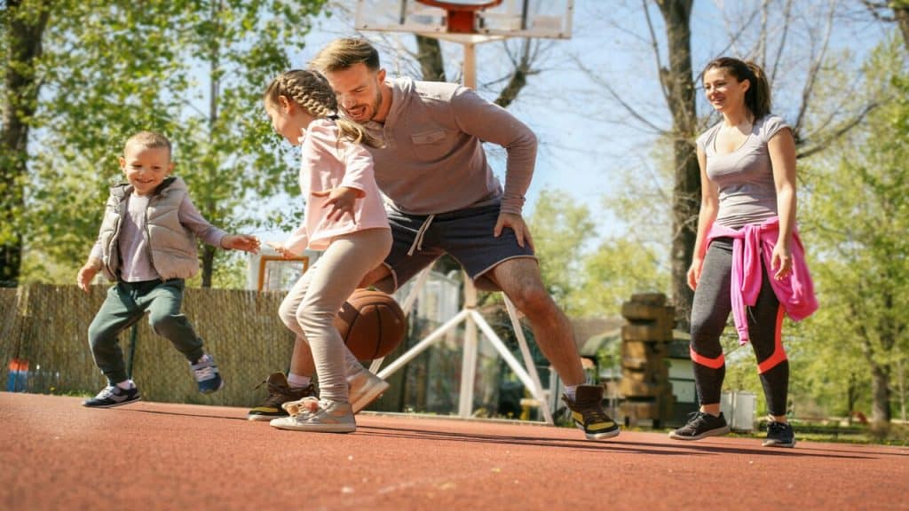 A family exercising together