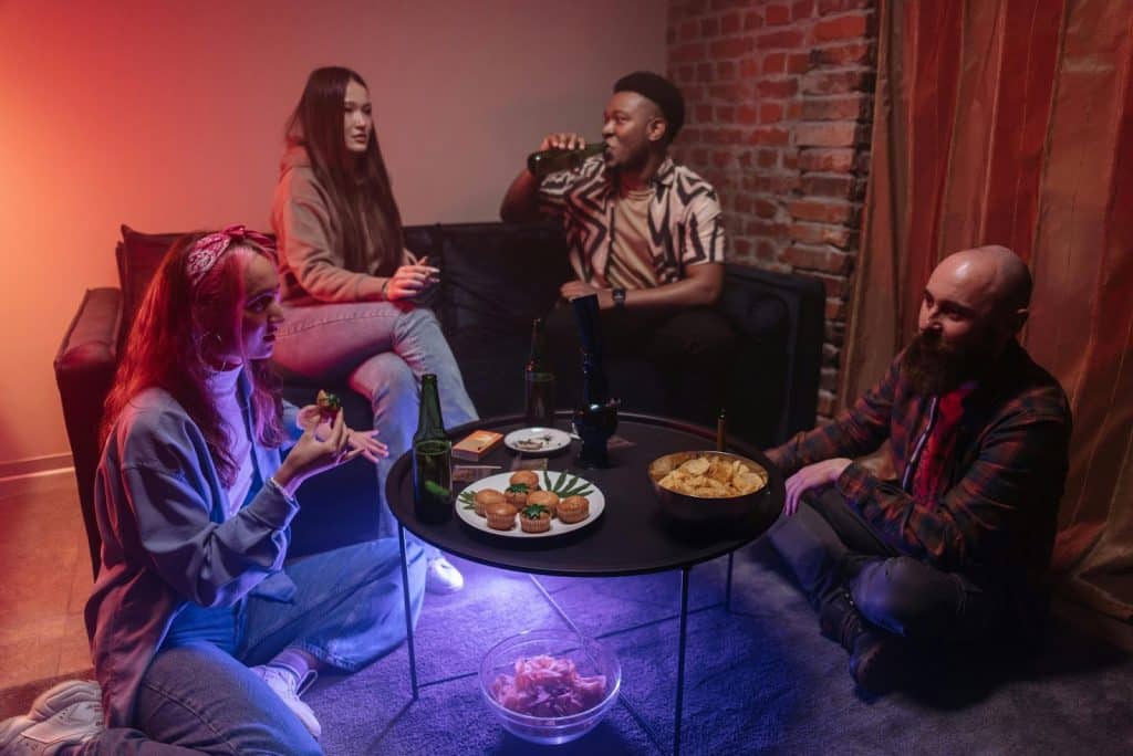 A group of people having a good time