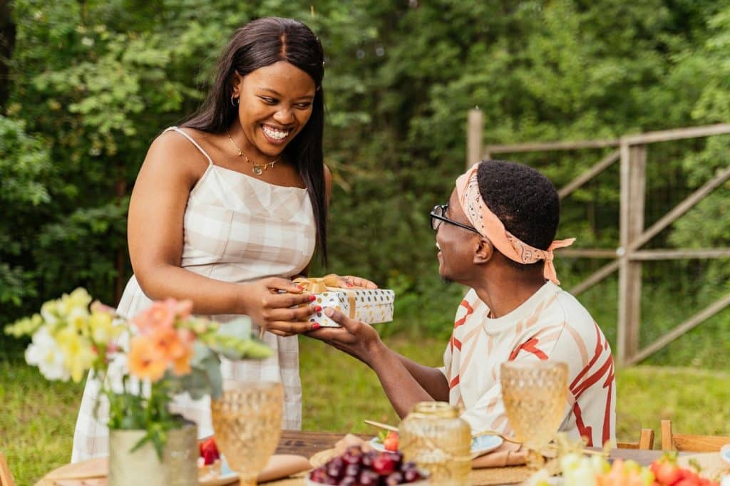 A man and woman happy together 