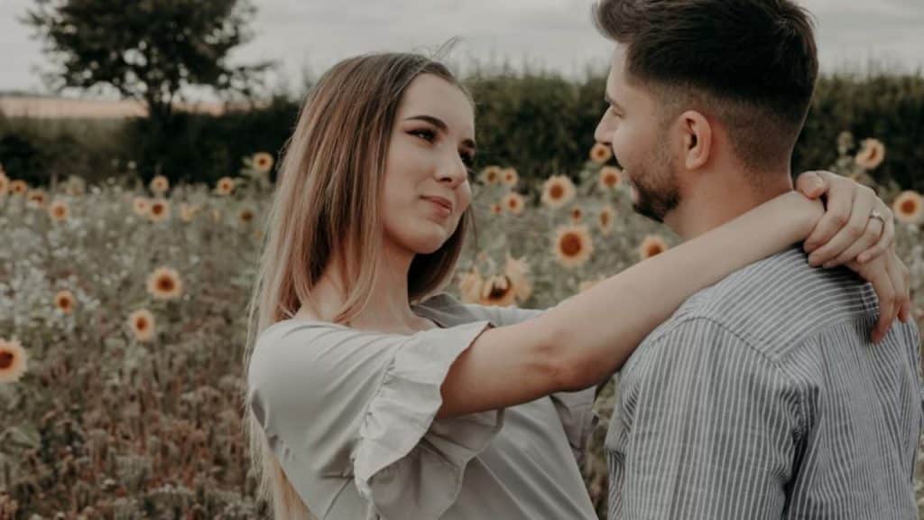 Woman with a new hairstyle waiting to see her partner’s reaction