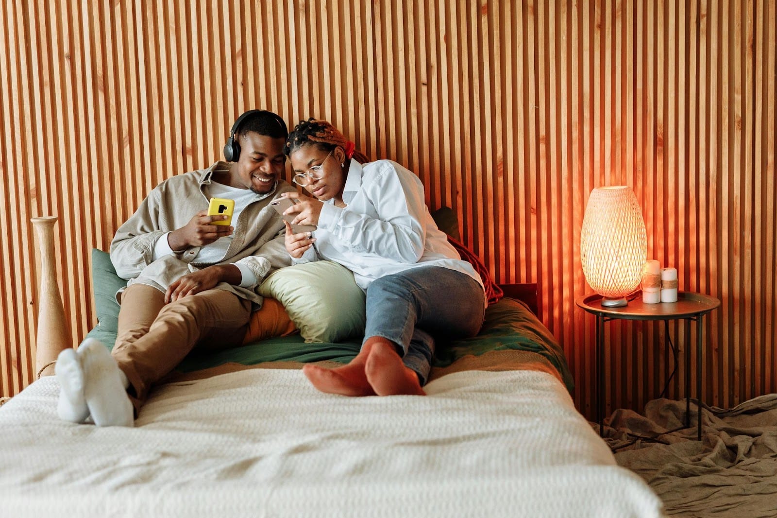 A man and woman having a good time.