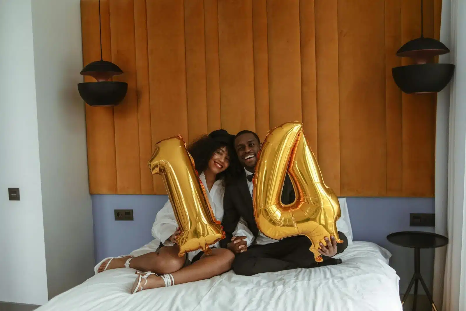 A couple celebrating their anniversary.