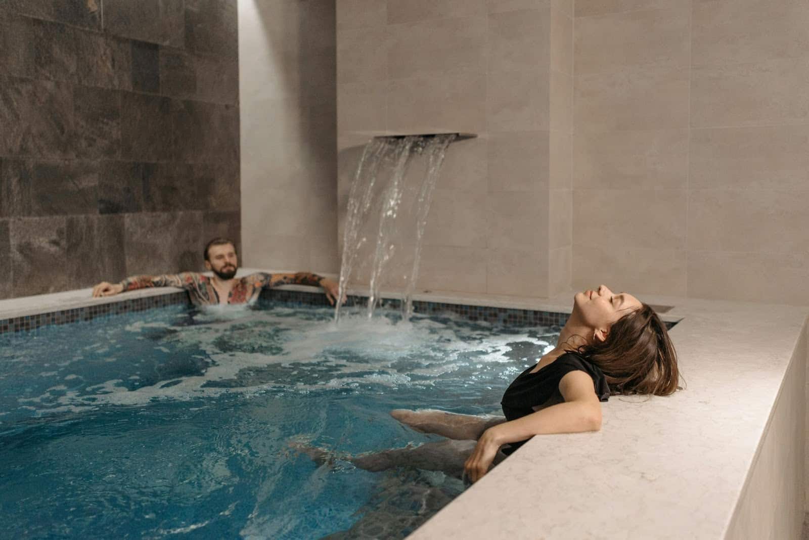 A man letting a woman to enjoy rest.