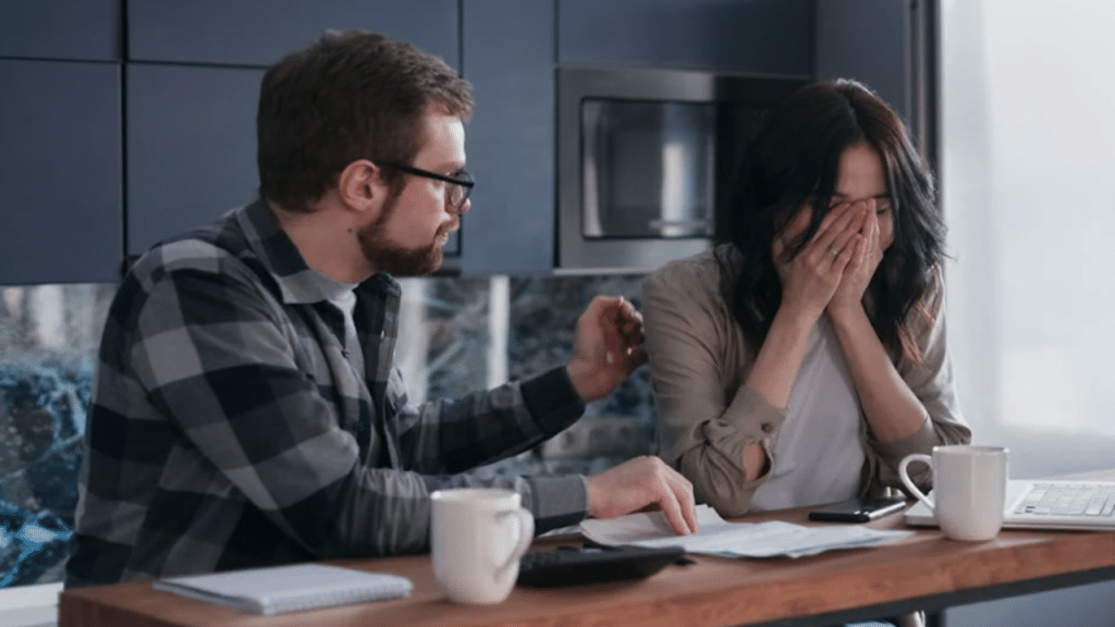 A couple upset by their bills