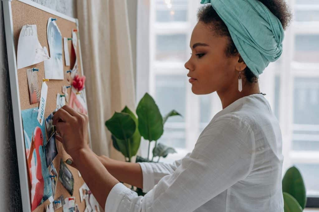 A woman planning for something