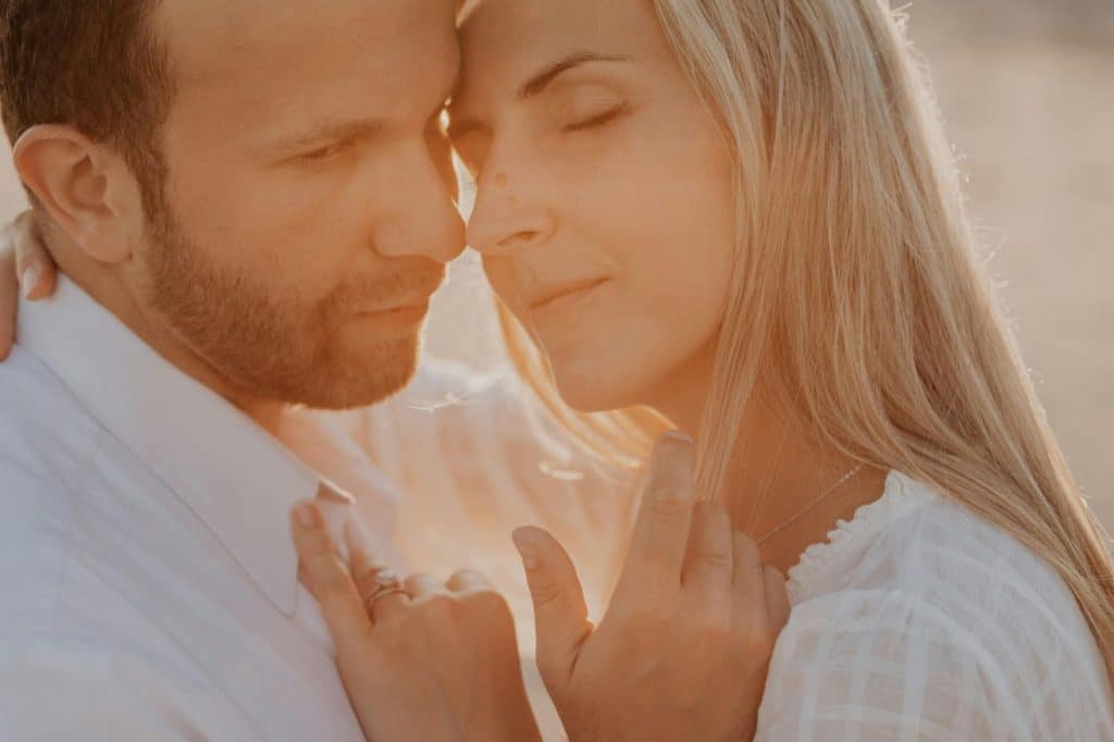 A man and woman close to each other