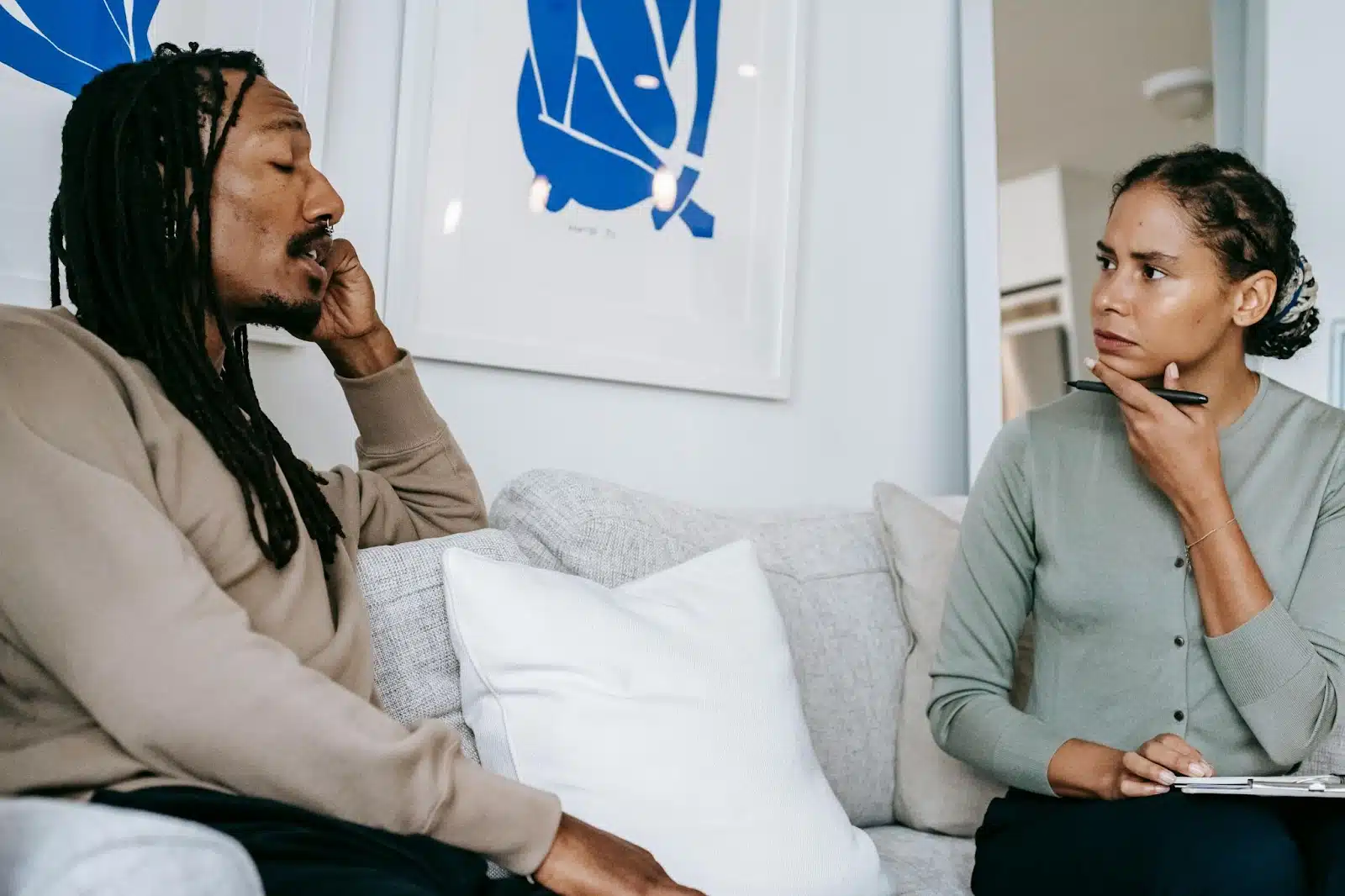 A man and woman just talking.
