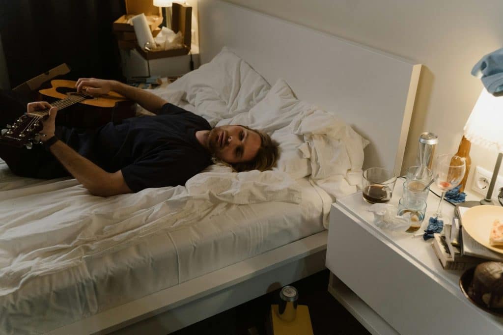 A man and woman looking at each other