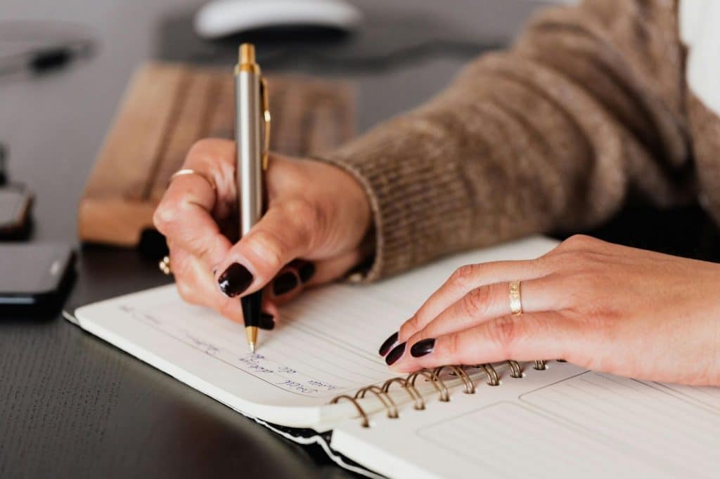 A woman planning