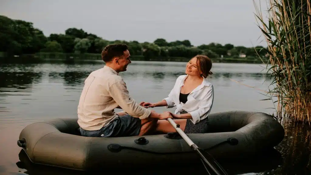 A couple on a raft together
