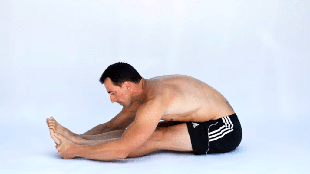 A man stretching