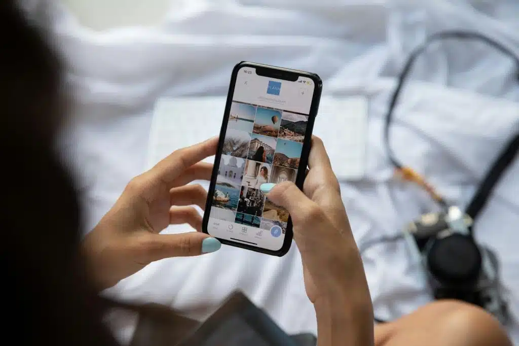 A person holding a phone