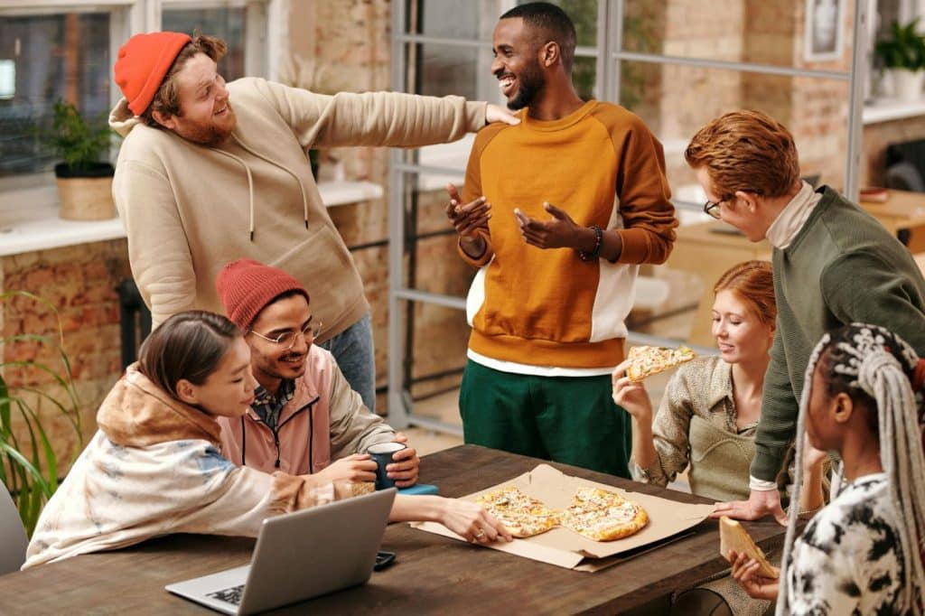 A group of people bonding together