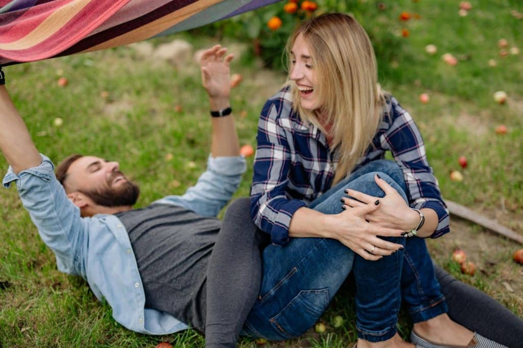A man and woman happy together 
