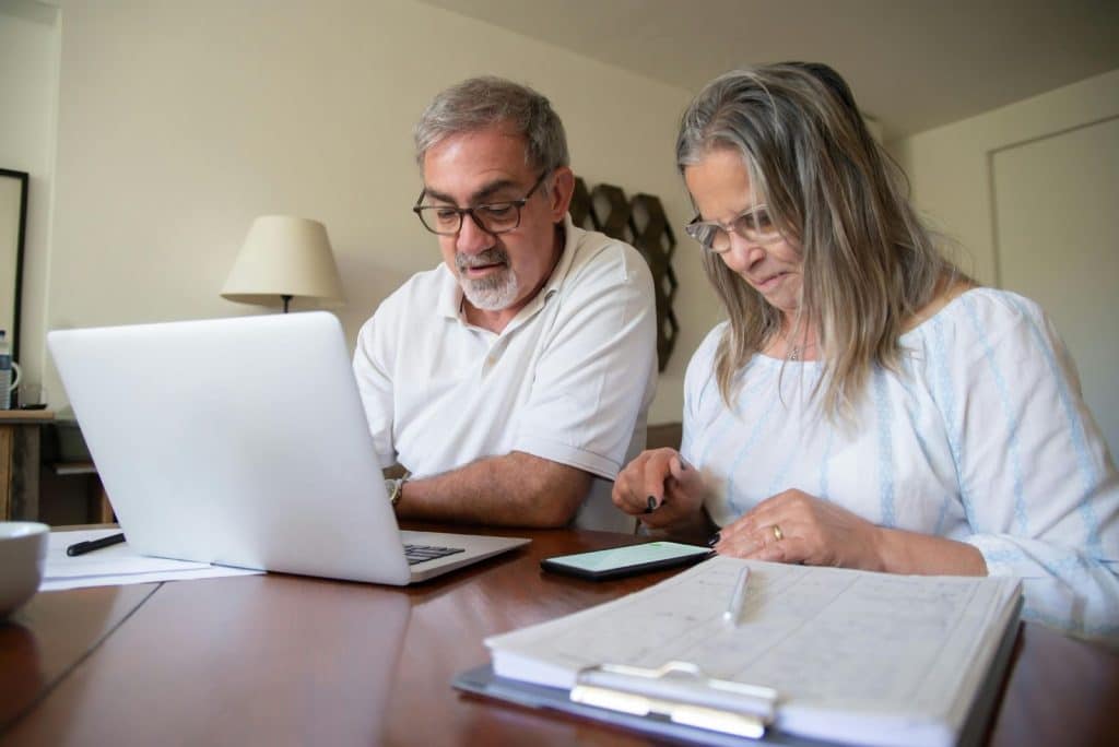 A man and woman planning for their retirement