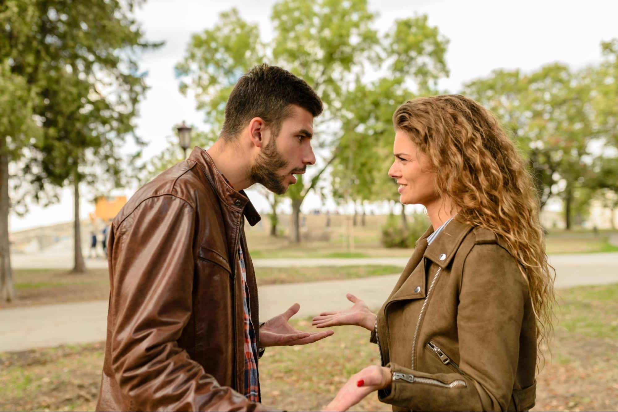 A man and woman arguing.