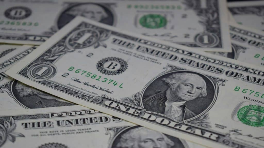 A photo of U.S. dollar bills