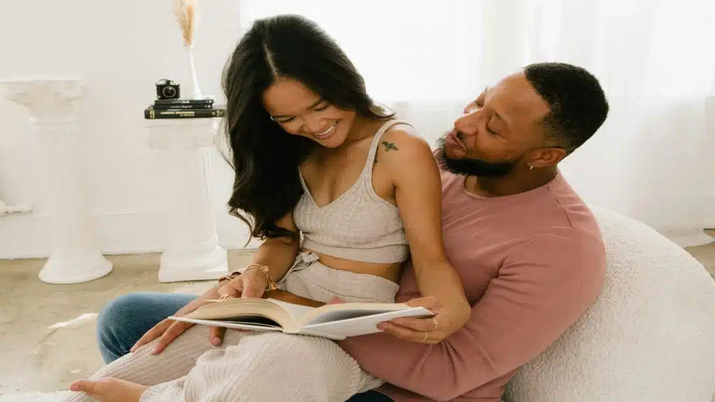 A man complimenting his wife