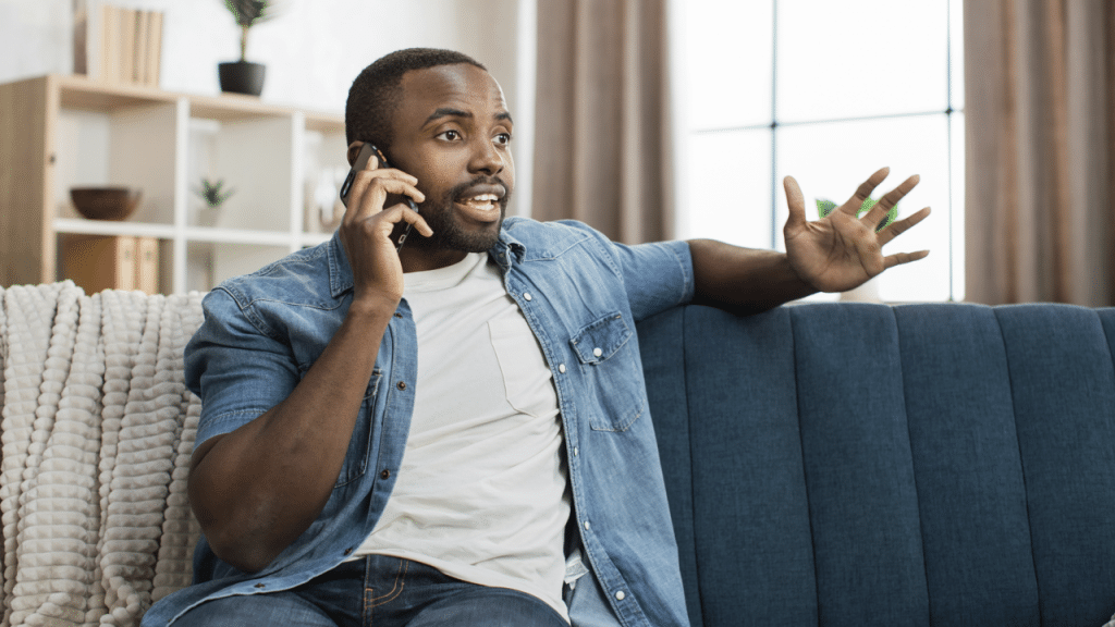 A man talking on the phone