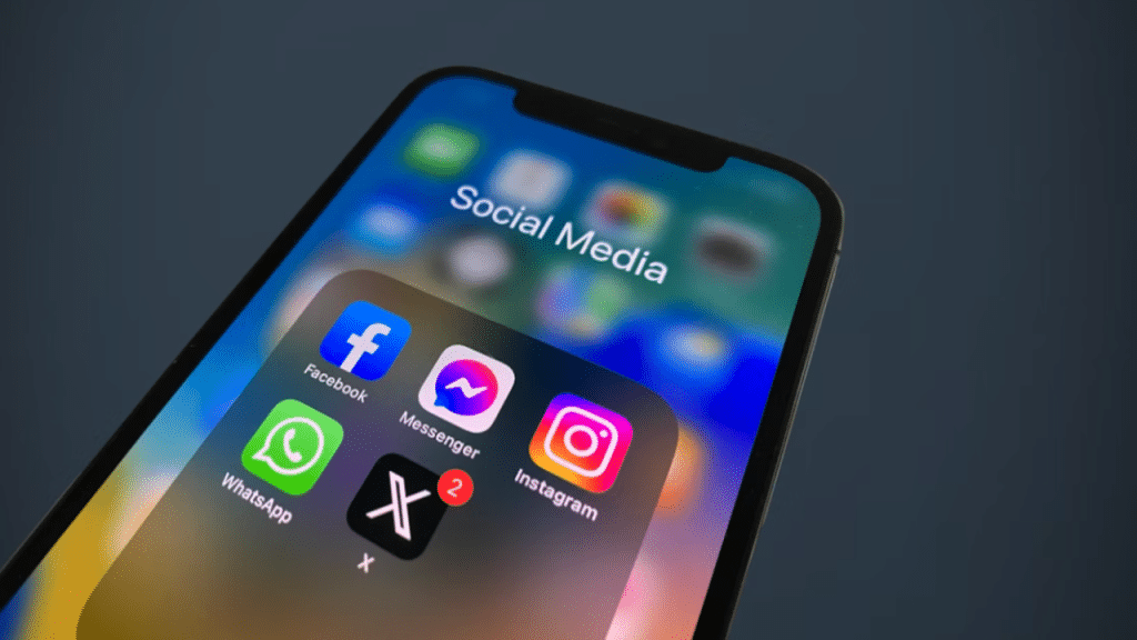 A screenshot of social media apps
