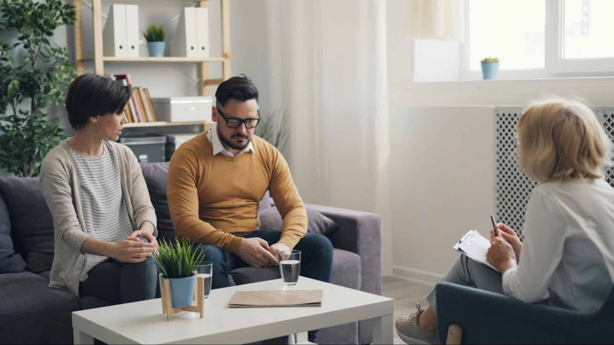 A man and woman getting a divorce.