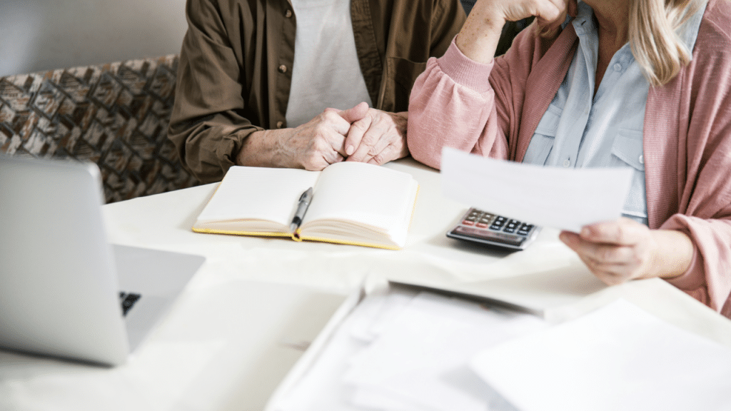 A couple managing their finances
