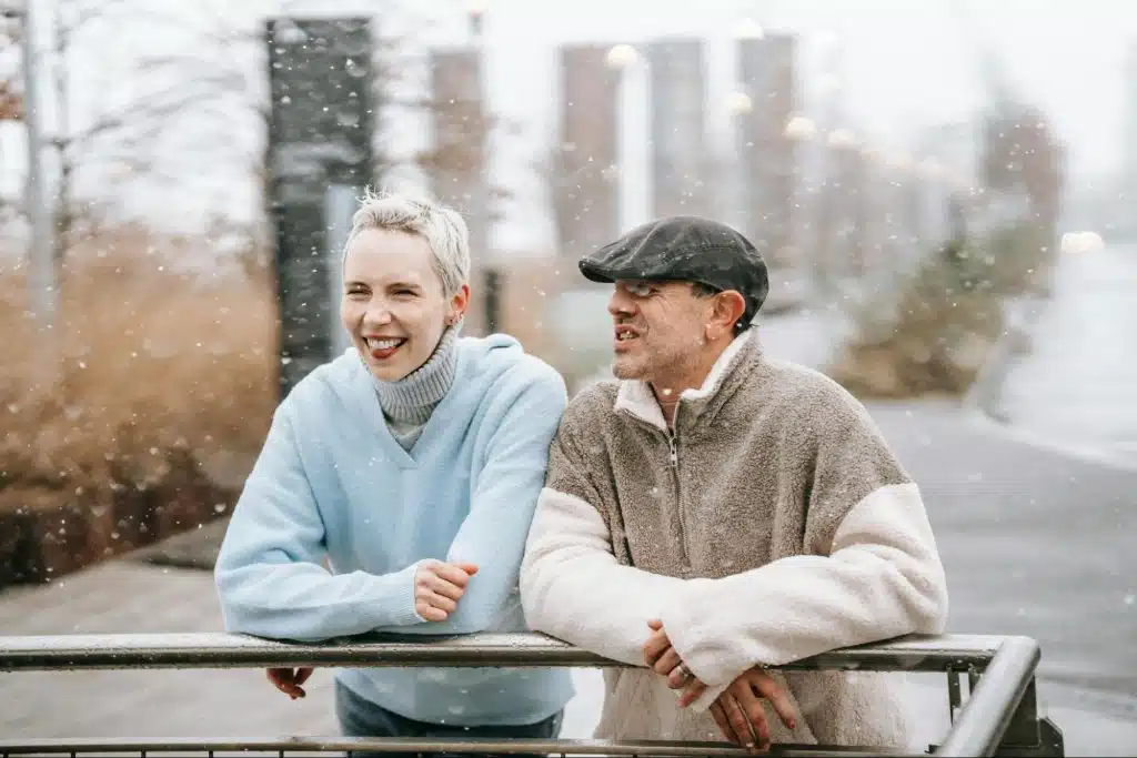 A man and woman happy together 