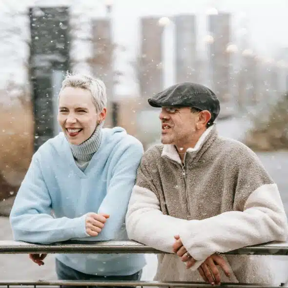 A man and woman happy together