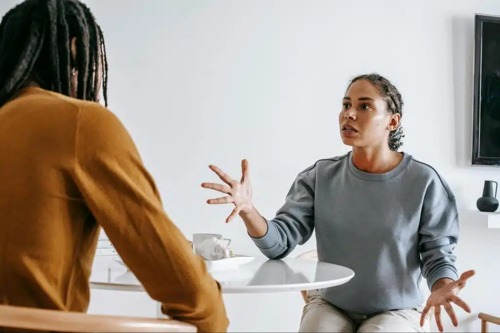 A woman getting angry