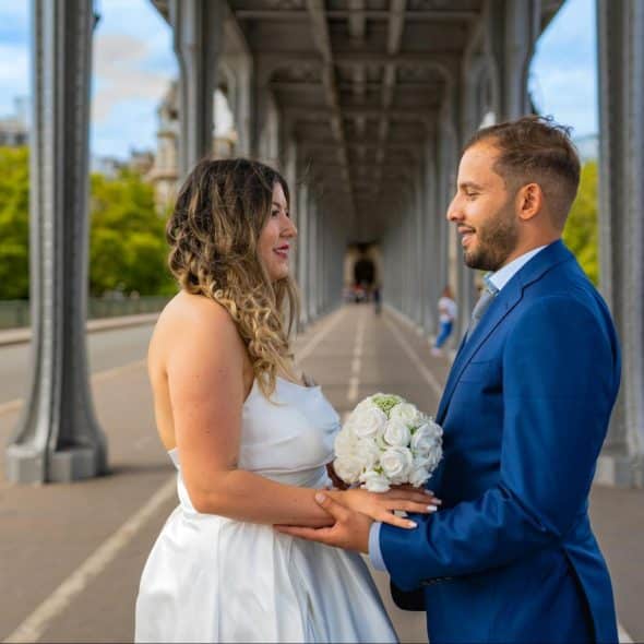 A man and woman just got married.