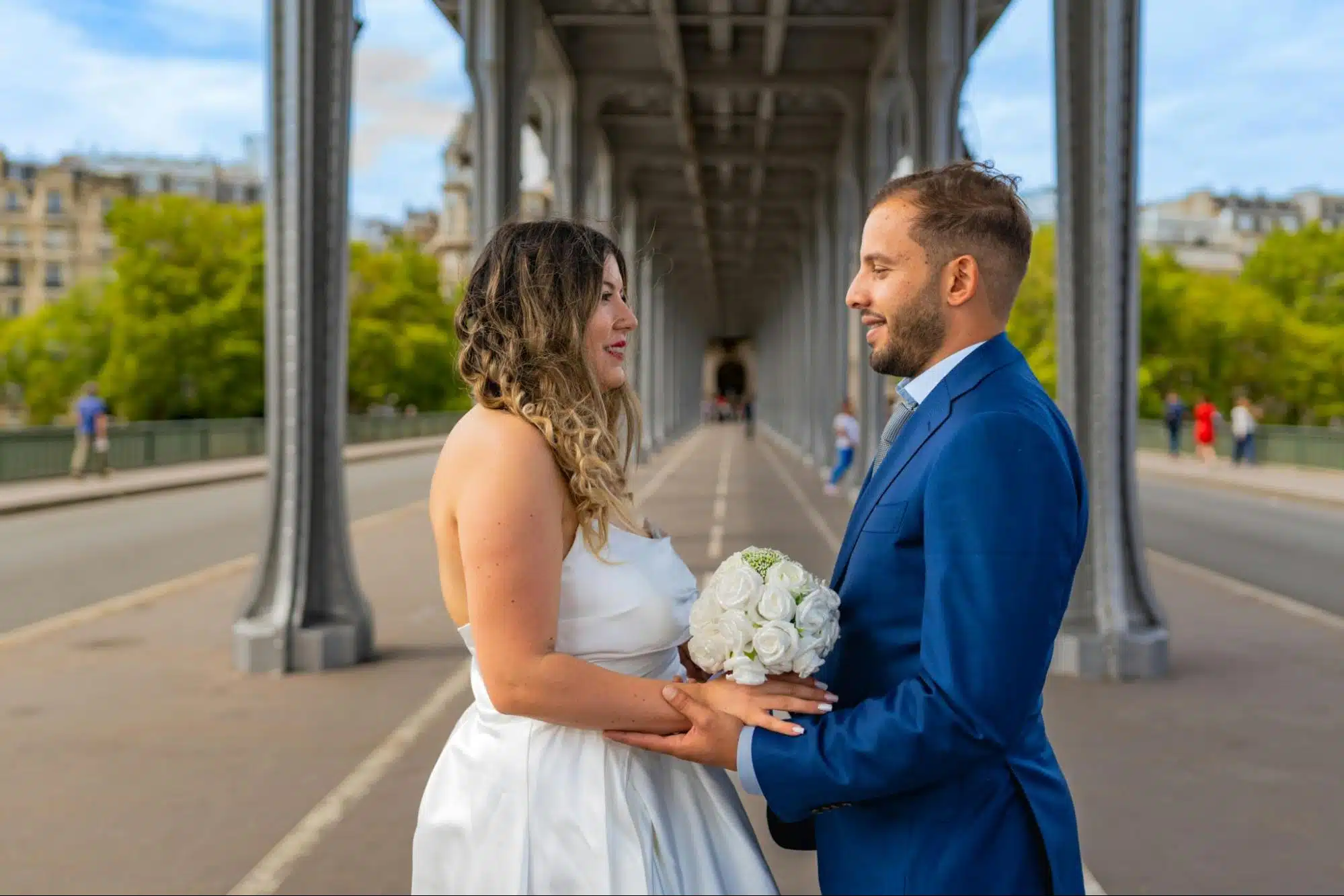 A man and woman just got married.