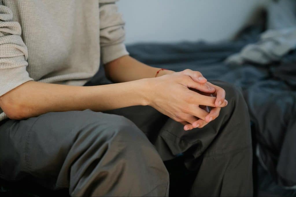 A man alone sitting