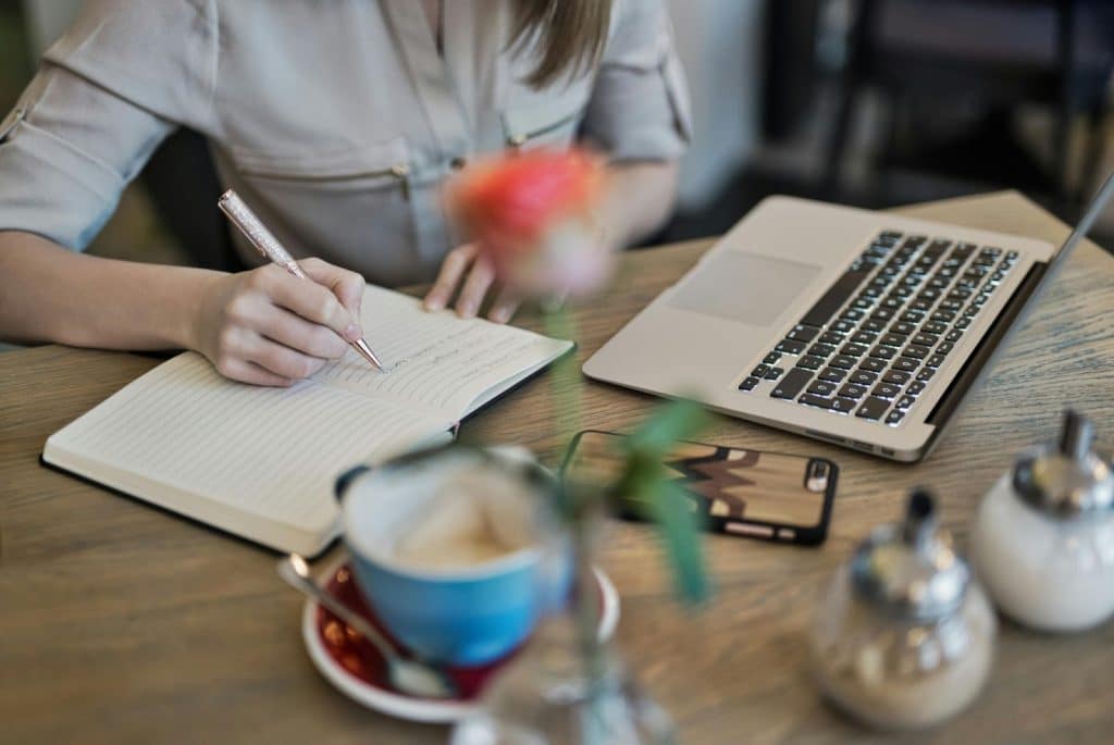 A woman planning