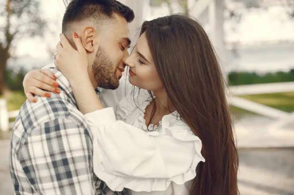 A couple being sweet