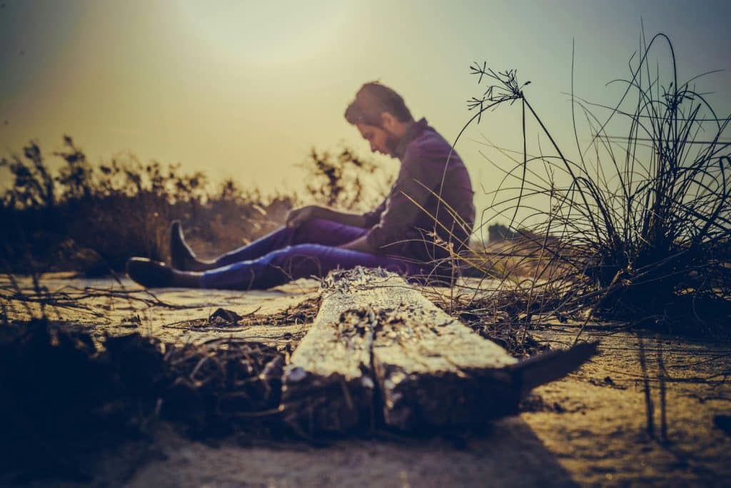 A man sitting alone