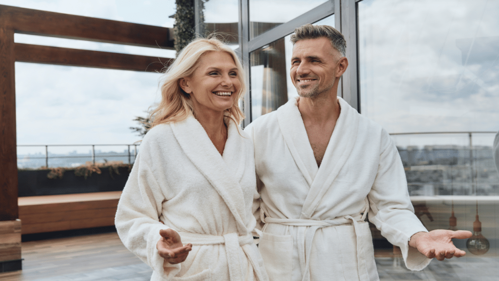 A beautiful mature couple in a luxury hotel