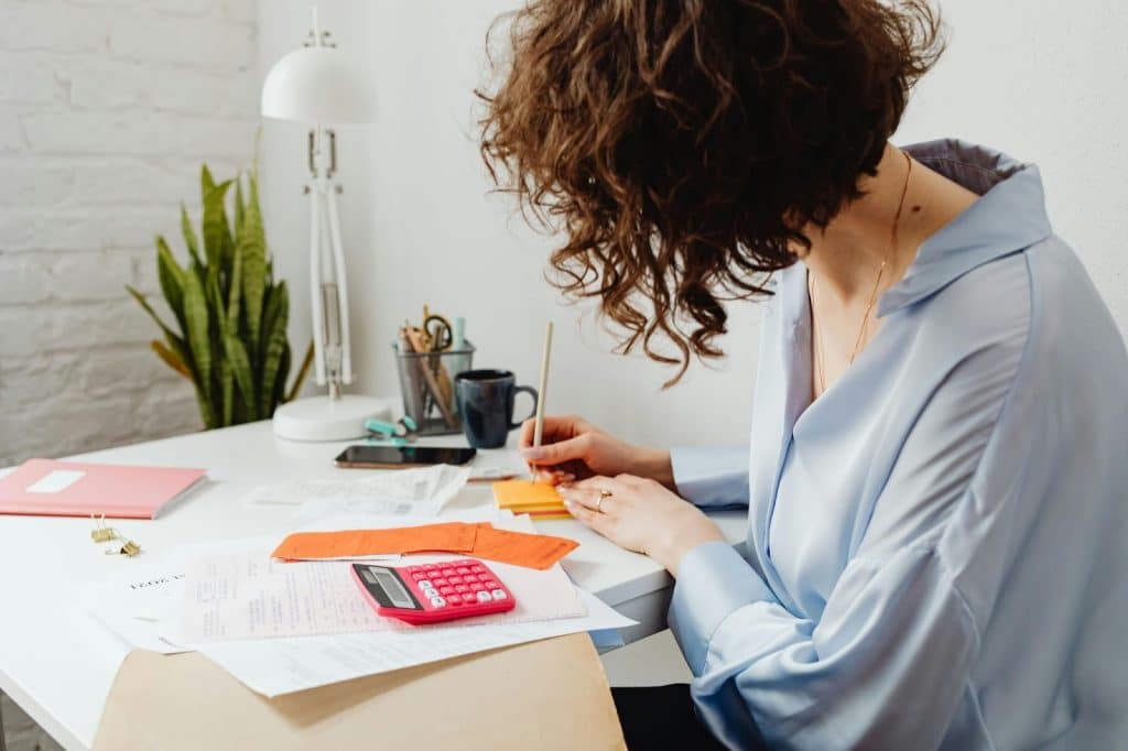A woman on her work