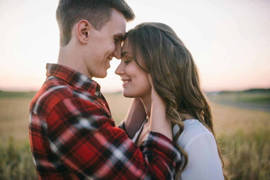 A man and woman close to each other