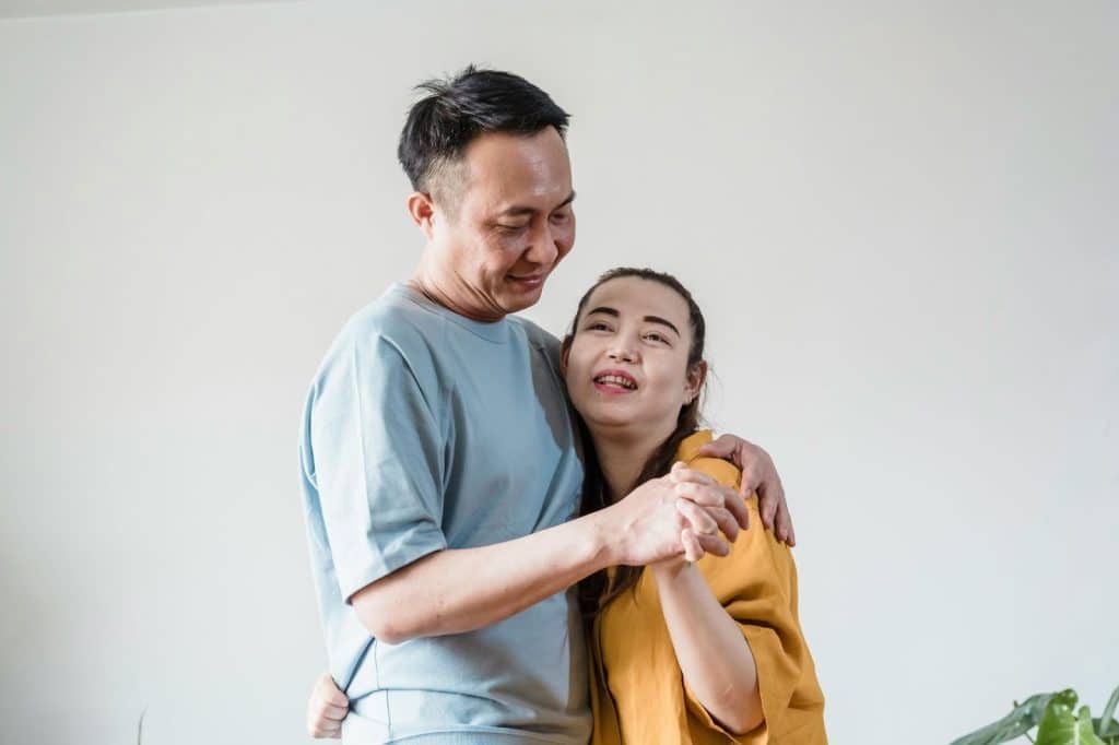 A man and woman dancing